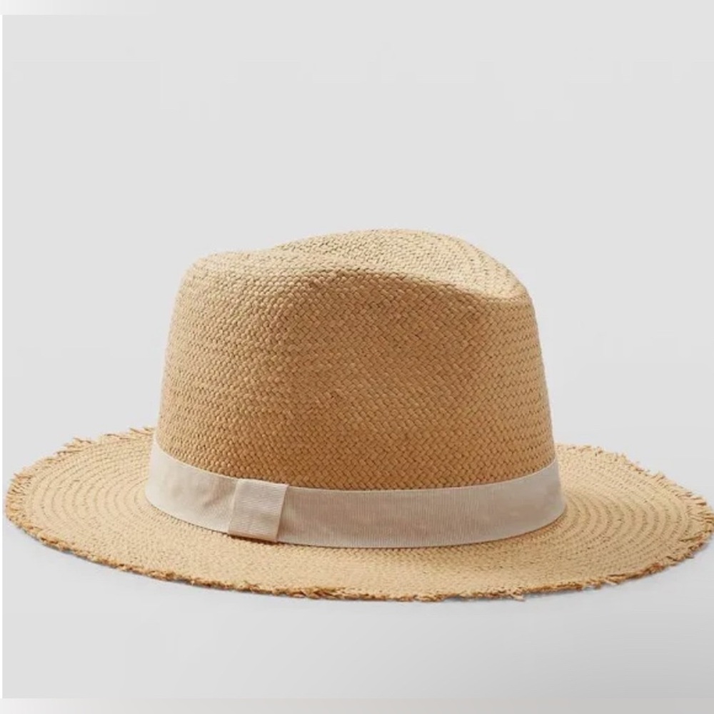 NWT Hat Attack Travel Straw Fedora Hat - Toast